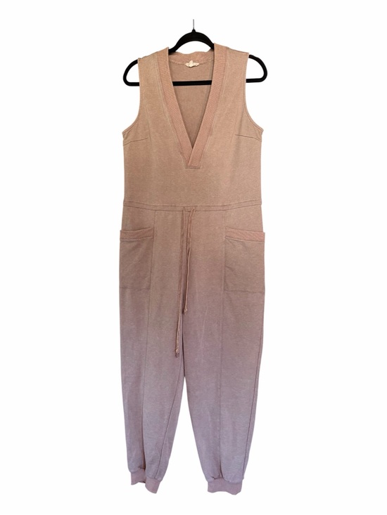Hem & Thread Pants - Hem & Thread Sleeveless V-Neck Tan Jumpsuit with Drawstring Waist Size Large